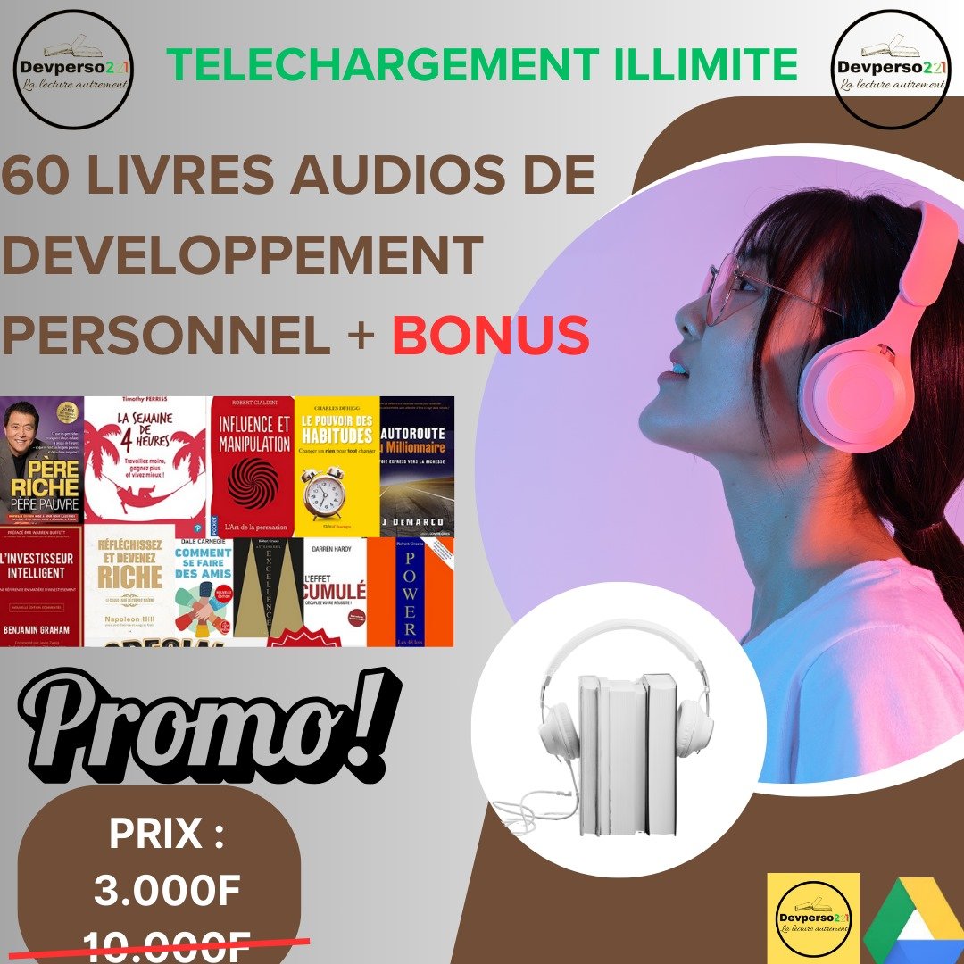 Pack de 60 livres audios de développement personnel