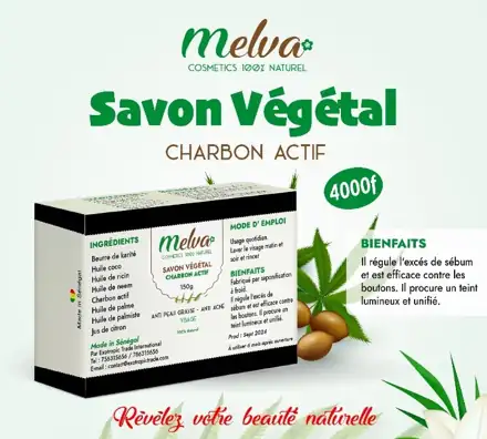Savon végétal au charbon actif